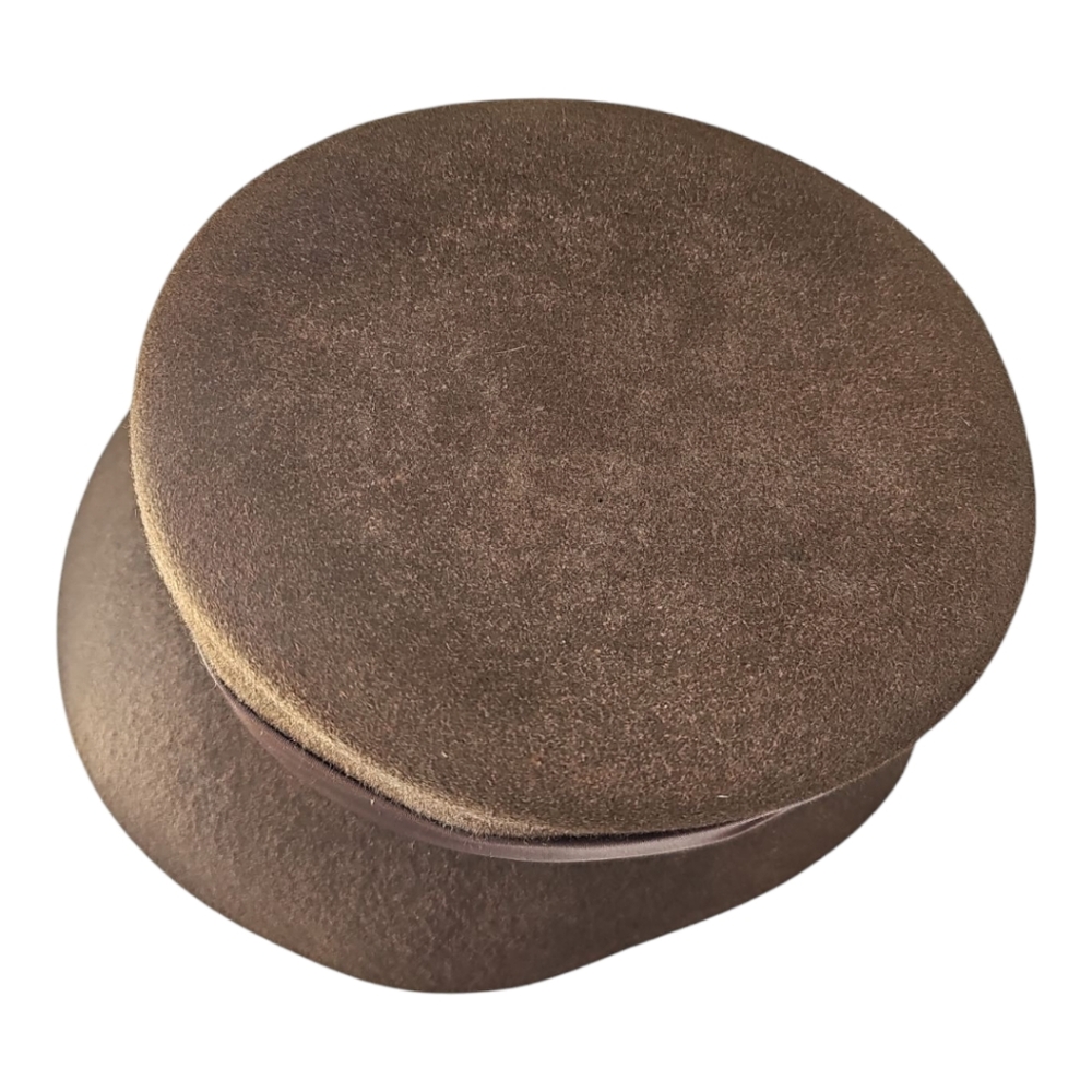 Vintage-Style Brown Felt Hat with Satin Rose Accent – 56 cm - Picture 4 of 8
